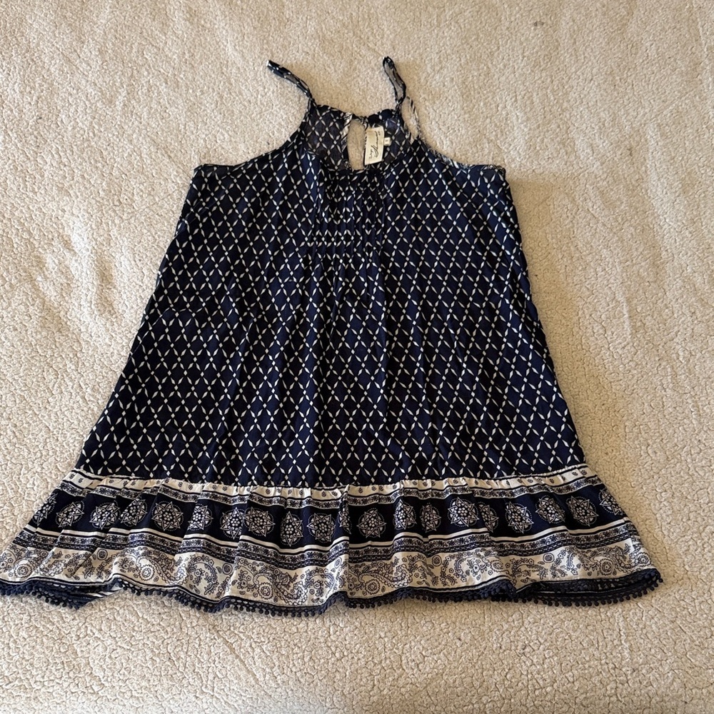 Vintage Havana Navy and White Mini Dress Small